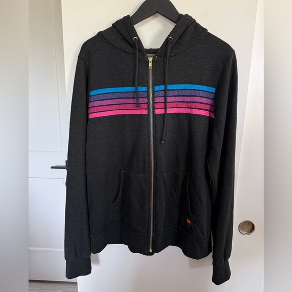 Aviator Nation Tops - Aviator Nation 5 Stripe Zip-Up Hoodie Size XL Unisex